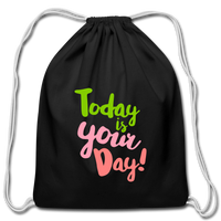 Cotton Drawstring Bag - black