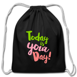 Cotton Drawstring Bag - black