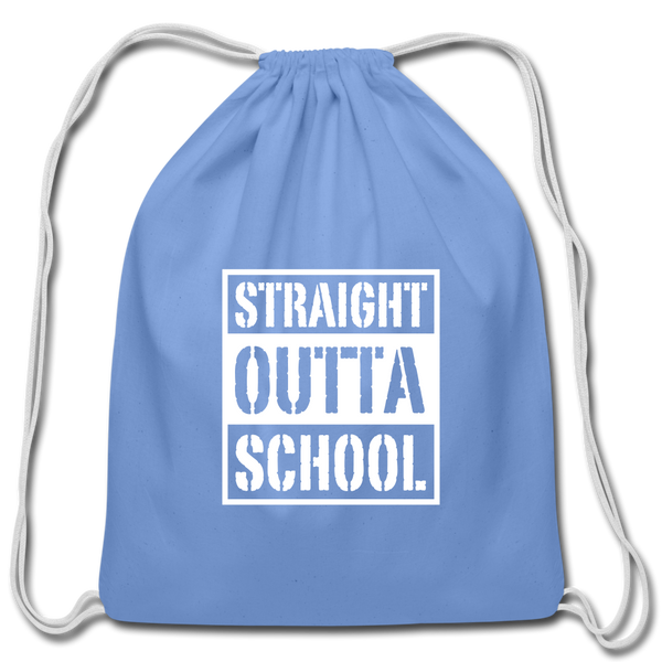 Cotton Drawstring Bag - carolina blue