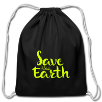 Cotton Drawstring Bag - black