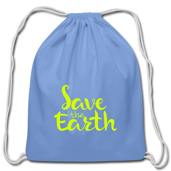 Cotton Drawstring Bag - carolina blue