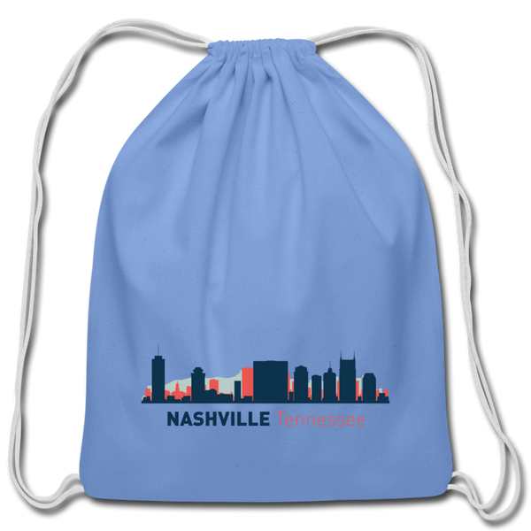 Cotton Drawstring Bag - carolina blue