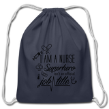 Cotton Drawstring Bag - navy