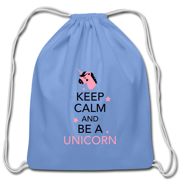 Cotton Drawstring Bag - carolina blue