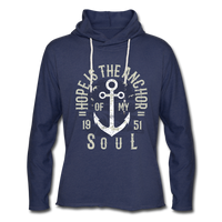 Unisex Lightweight Terry Hoodie - heather navy