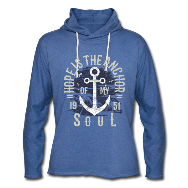 Unisex Lightweight Terry Hoodie - heather Blue