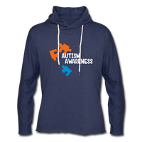 Unisex Lightweight Terry Hoodie - heather navy