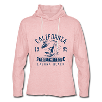 Unisex Lightweight Terry Hoodie - cream heather pink