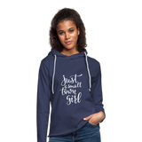 Unisex Lightweight Terry Hoodie - heather navy