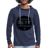 Unisex Lightweight Terry Hoodie - heather navy