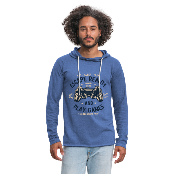 Unisex Lightweight Terry Hoodie - heather Blue