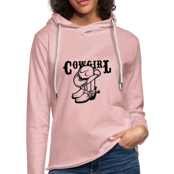 Unisex Lightweight Terry Hoodie - cream heather pink