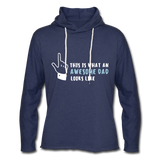 Unisex Lightweight Terry Hoodie - heather navy