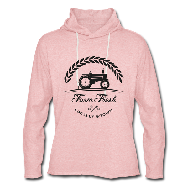 Unisex Lightweight Terry Hoodie - cream heather pink