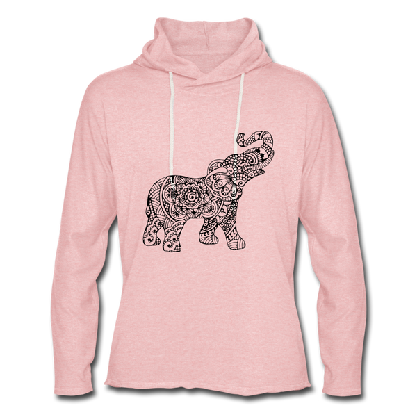 Unisex Lightweight Terry Hoodie - cream heather pink