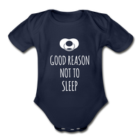 Organic Short Sleeve Baby Bodysuit - dark navy