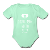 Organic Short Sleeve Baby Bodysuit - light mint