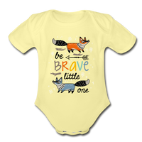 Organic Short Sleeve Baby Bodysuit - washed yellow