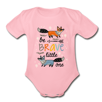 Organic Short Sleeve Baby Bodysuit - light pink