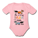 Organic Short Sleeve Baby Bodysuit - light pink