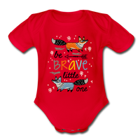 Organic Short Sleeve Baby Bodysuit - red