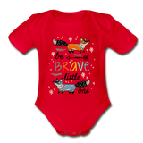 Organic Short Sleeve Baby Bodysuit - red