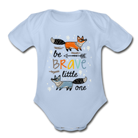 Organic Short Sleeve Baby Bodysuit - sky