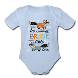 Organic Short Sleeve Baby Bodysuit - sky