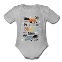 Organic Short Sleeve Baby Bodysuit - heather gray