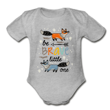 Organic Short Sleeve Baby Bodysuit - heather gray