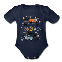 Organic Short Sleeve Baby Bodysuit - dark navy