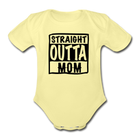 Organic Short Sleeve Baby Bodysuit - washed yellow