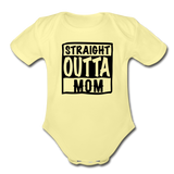 Organic Short Sleeve Baby Bodysuit - washed yellow