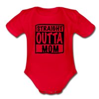 Organic Short Sleeve Baby Bodysuit - red