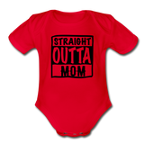 Organic Short Sleeve Baby Bodysuit - red