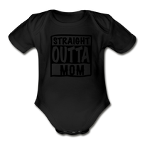 Organic Short Sleeve Baby Bodysuit - black