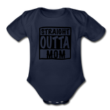 Organic Short Sleeve Baby Bodysuit - dark navy