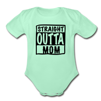 Organic Short Sleeve Baby Bodysuit - light mint