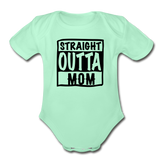 Organic Short Sleeve Baby Bodysuit - light mint