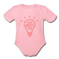 Organic Short Sleeve Baby Bodysuit - light pink