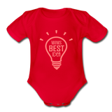 Organic Short Sleeve Baby Bodysuit - red