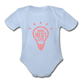 Organic Short Sleeve Baby Bodysuit - sky