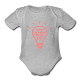 Organic Short Sleeve Baby Bodysuit - heather gray