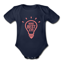 Organic Short Sleeve Baby Bodysuit - dark navy