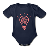 Organic Short Sleeve Baby Bodysuit - dark navy