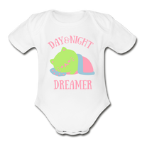 Organic Short Sleeve Baby Bodysuit - white