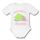 Organic Short Sleeve Baby Bodysuit - white