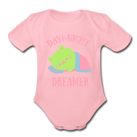 Organic Short Sleeve Baby Bodysuit - light pink