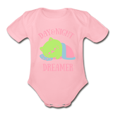 Organic Short Sleeve Baby Bodysuit - light pink