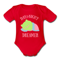 Organic Short Sleeve Baby Bodysuit - red